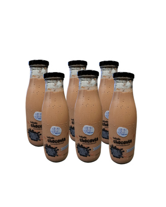 Kalfvolle chocolade vla, 6 x 0,75 liter, BIO, Boerderij Boterhuys, Warmond (6x_kalfvolle_chocolade_vla_177346244)