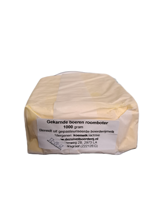 Roomboter, pakje 1 kilo, De Zuivelboerderij Molenaarsgraaf (gekarnde_roomboter_1000_gram)