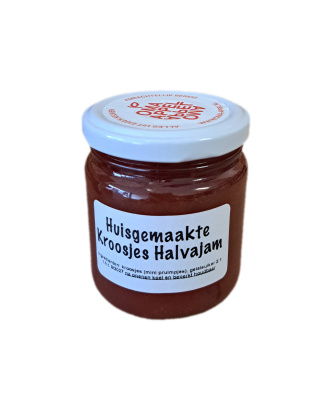 VOORRAAD Kroosjesjam, 6x potje 250 gram, jam,Uit het Groene Hart (kroosjes_halvajam_oma_appel)