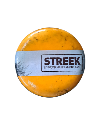 Boerenkaas met mosterd, ca 8 kg, Van der Arend, Vinkeveen (wiel_komijn)